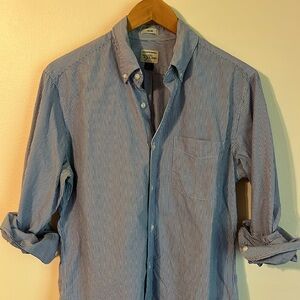 J. Crew Blue & White Stripe Slim Fit Button Down Shirt